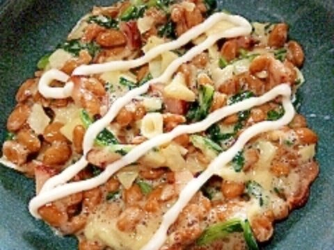 納豆の食べ方-チャーシュー＆マヨネーズ♪